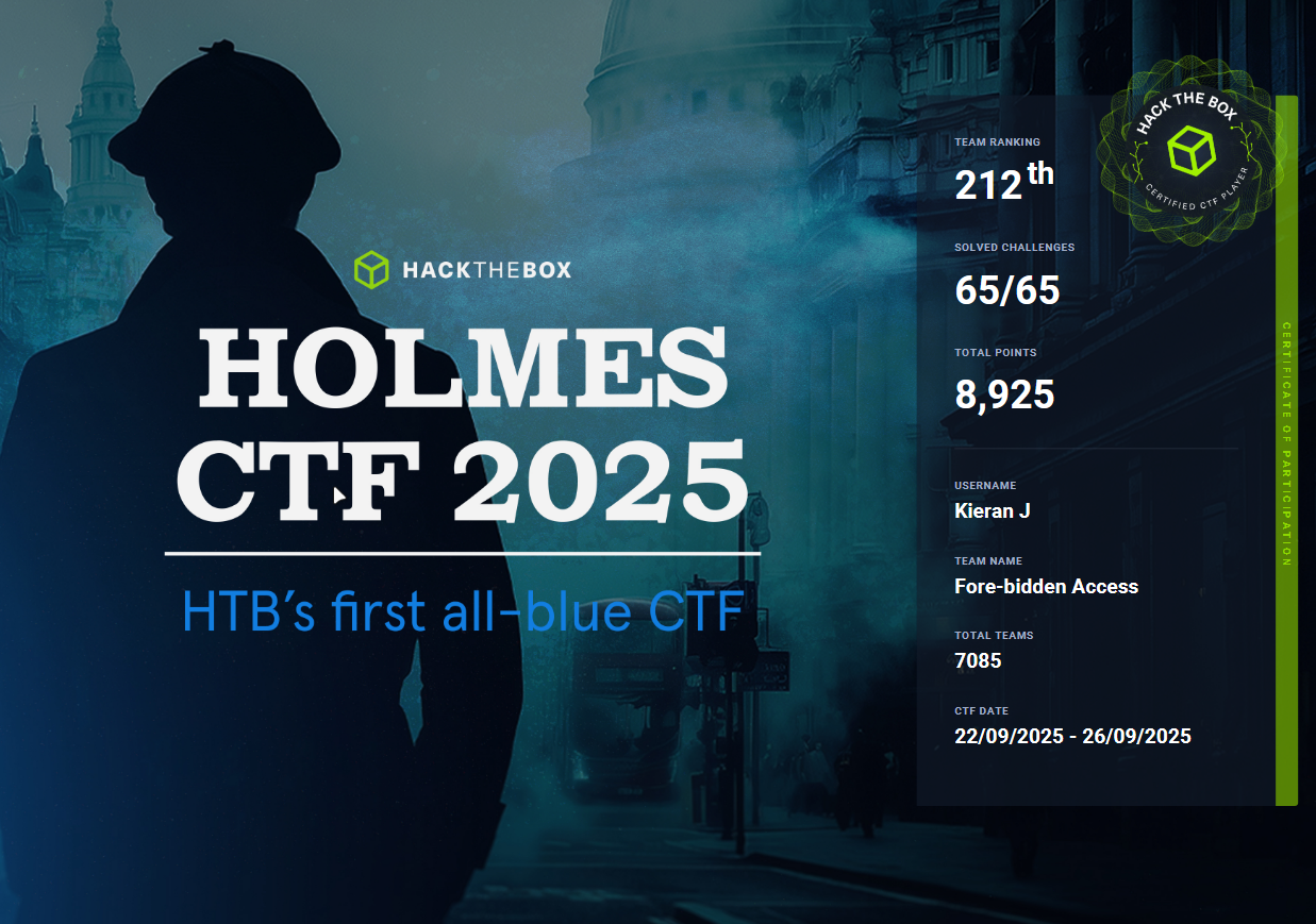 HTB Holmes CTF 2025